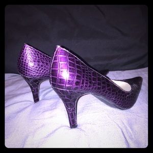Purple Alligator Cabrini Heels